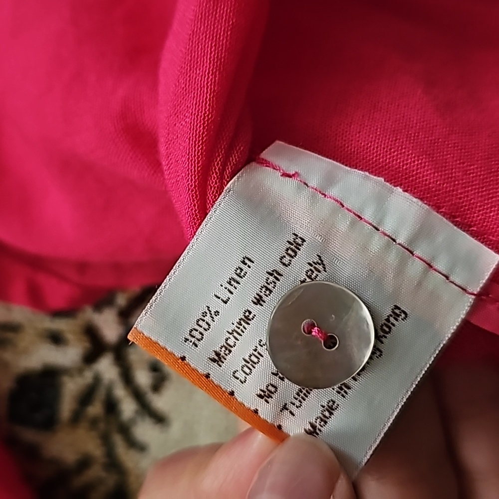 Fridaze Linen Redefined Top Button Down Fusia Pin… - image 5